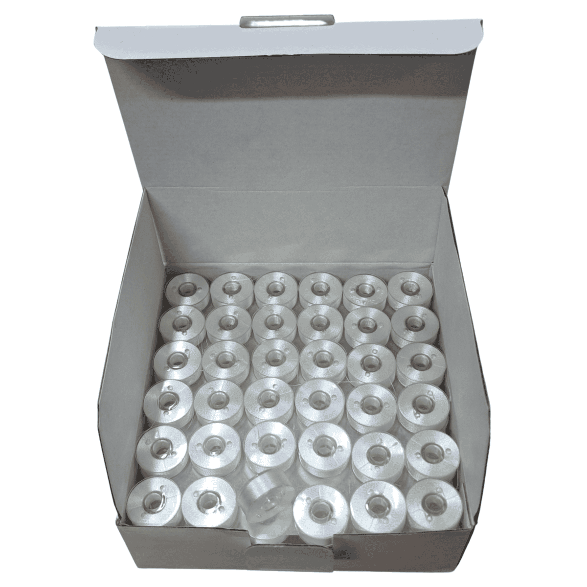 PWBPSL - Pre Wound Bobbin - L Plastic Sided - White - 1 Box - Image 2