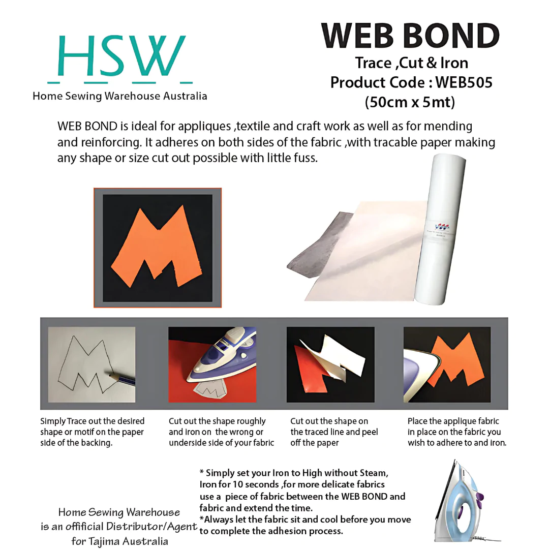 WEBBOND 3015 Double sided iron on webbing - Image 2