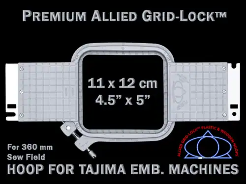 11X12cm Premium Allied Grid-Lock™ Embroidery Frame - Tajima 360 mm Arm Spacing