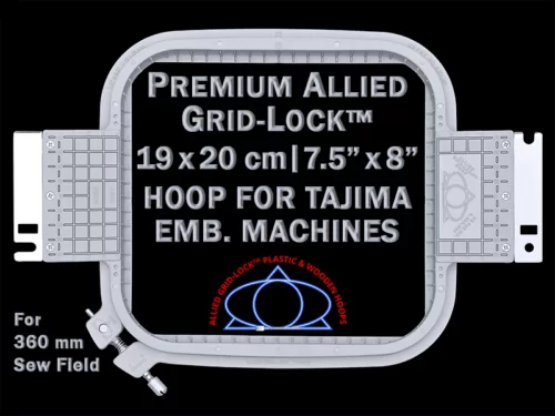 Brother Hoop / Embroidery Frame - 360 mm Sew Field / Arm Spacing - Premium  Allied GridLock 12 cm (4.7 inch) Round Plastic Hoop