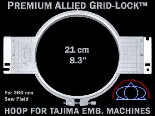 21cm Round Premium Allied Grid-Lock™ Embroidery Frame - Tajima 360 mm Arm Spacing